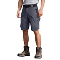 thumbnail image 2 of Men's Camo Cargo Shorts with Multi Pockets Elastic Waistband Short Drawstring Ripstop Straight Leg Camo Cargo Short Summer Work Hiking Casual Outdoor Athletic Beach Shorts,Gray L, 2 of 5