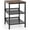 Rustic Brown, variant on 3-Tier End Table, Rolling Side Table w/Open Storage Shelves, Sturdy Mesh Metal Frame & Lockable Wheels, Mobile Small Bedside Night Stand for Bedroom Living Room Office