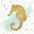 thumbnail image 2 of Wild Apple Portfolio 15x15 Black Ornate Wood Framed with Double Matting Museum Art Print Titled - Silver Sea Life Aqua Seahorse, 2 of 4
