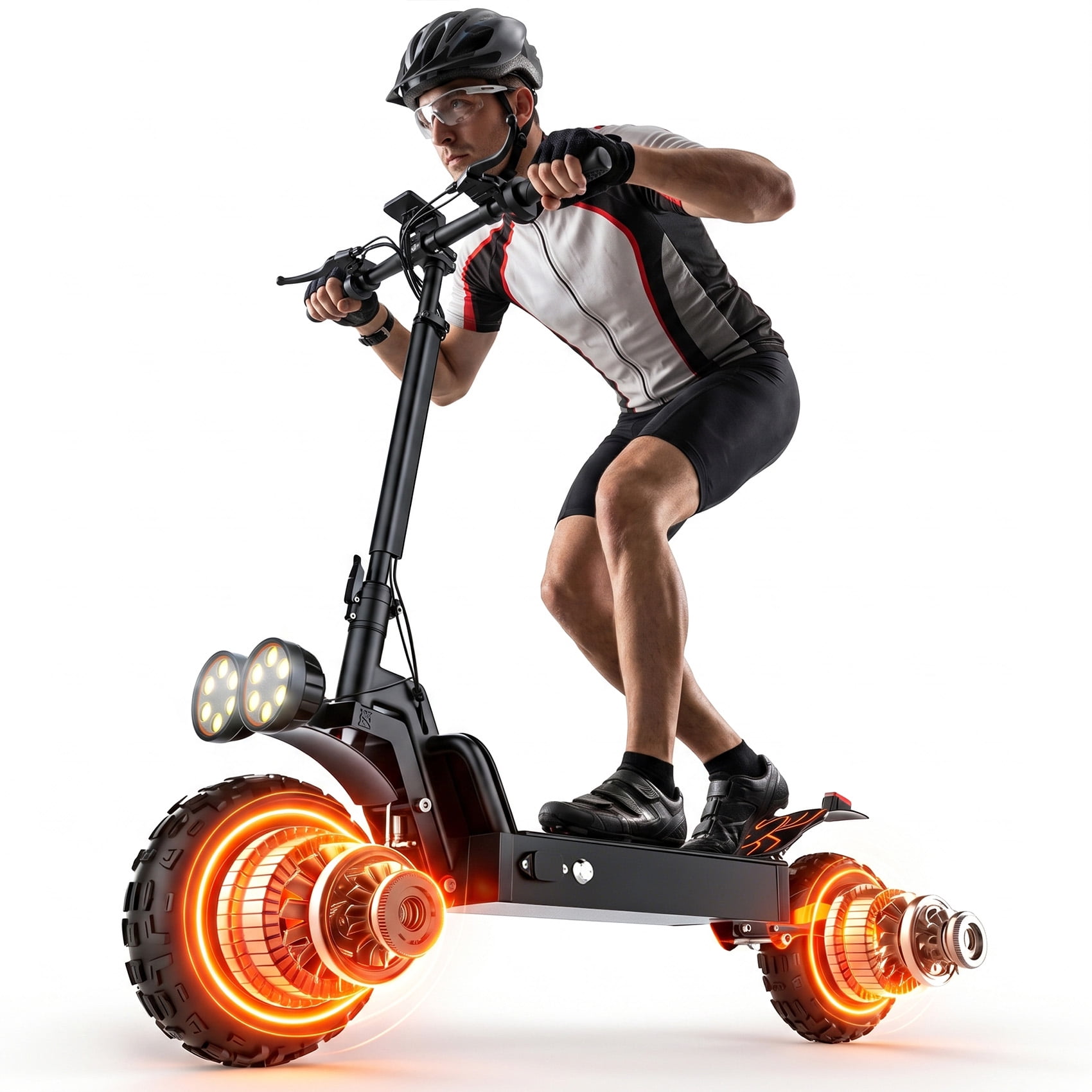 Pikabike 2400W Peak off‑road Electric Scooter for Adults, 5 Speed Modes, 50 Miles Range, 11" All‑Terrain Tires, NFC Unlock, Foldable, Dual Suspension, UL2272 Certified