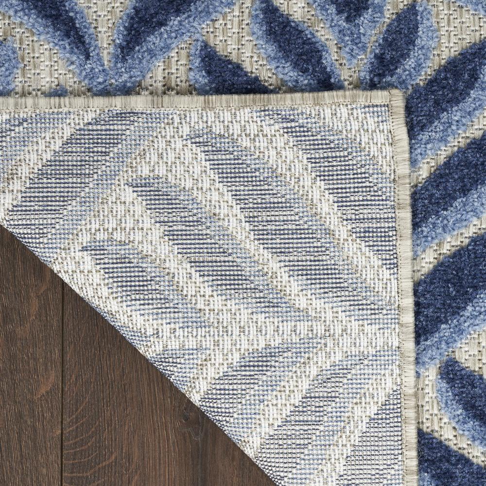 Nourison Aloha Indoor/Outdoor Blue 7' x 10' Area Rug, (7x10)