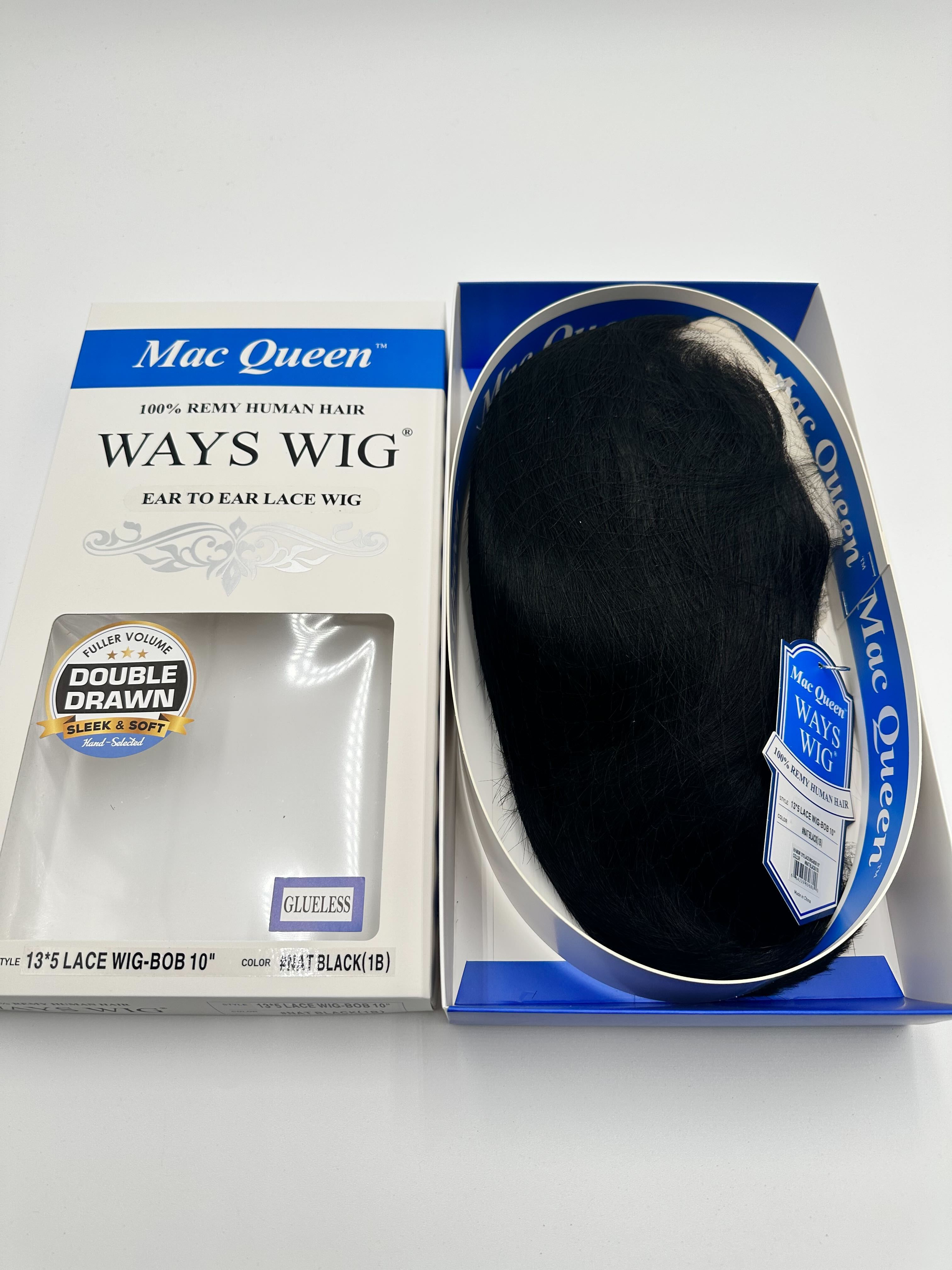 Mac Queen Ways Wig 13x5 100 Percent Remy Human Hair Lace Front Wig Bob 10 Inch
