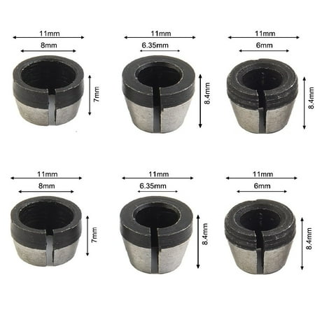 

qiya 6mm 6.35mm 8mm Collet Chuck For Engraving Trimming Machine Electric Router Bits