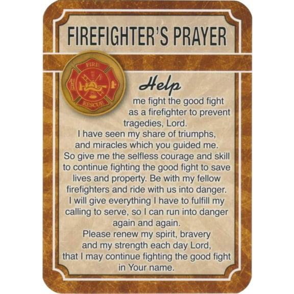 Firefighter Prayer and Figherfighter's Blessing Pocket Cards - Fireman