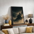 thumbnail image 4 of Framed Canvas Print Moody Mountain Forest Wall Art Dark Atmospheric Nature Landscape Decorative for Living Room Bedroom - 16"x24" BLACK, 4 of 8