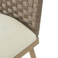 thumbnail image 5 of Christopher Knight Home 25"H Farmhouse Upholstered Bar Stools, Iron Frame with Rattan Back, Brown+Beige, Set of 2, 5 of 9
