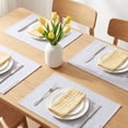 thumbnail image 2 of Set of 4 Cotton Linen Placemats, Rustic Rectangular Placemats for Dining Table Decor Washable Kitchen Table Mat Wipe Clean Light Gray 17.7x13inch, 2 of 6