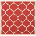 thumbnail image 4 of SAFAVIEH Courtyard Alyssa Geometric Indoor/Outdoor Area Rug, Red/Bone, 5'3" x 5'3" Square, 4 of 9