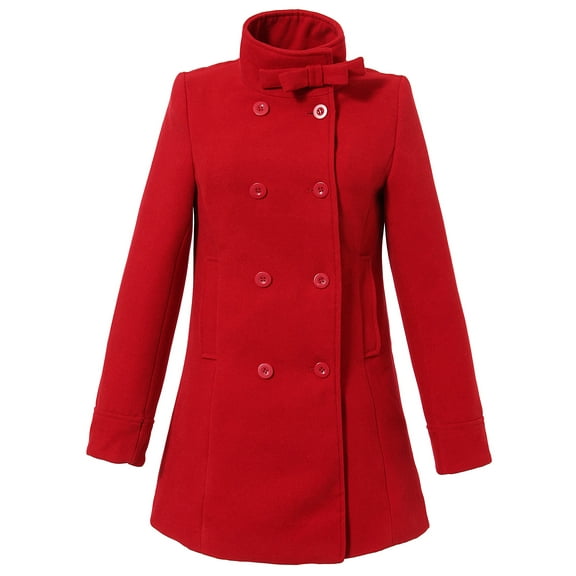 Richie House Girls' Double-breasted Jacket with Little Stand Collar RH0644-D-4/5