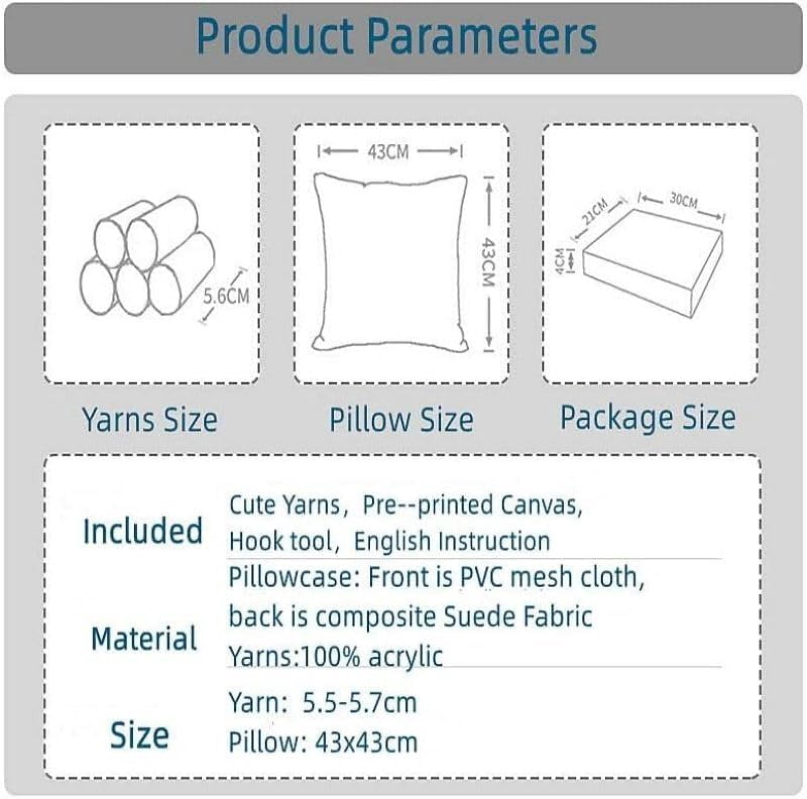 Latch Hook Pillow Case Kits,Monkey 17X17 Inch Latch Hook Cushion Cover Kit,Knitting Kits Cushion For Adults And Beginners Rug Making Kit For Starters