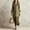 Army Green, variant on Women's Summer Striped Shirt Dress – Long Sleeve Spliced Lapel Midi Dress Casual Office & Daily Wear with Chest Pocket Black，S