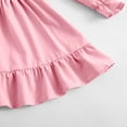 thumbnail image 6 of mgoYE Flower Girl Dress Girls Dress Long Sleeve Square Neck Mini Dress Ruched Waist A Line Casual Special Party Dresses(Pink,9-10 Years), 6 of 9