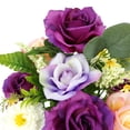 thumbnail image 2 of Mainstays 21''H Artificial  Large Rose Mixed Bouquet, Purple Color, 2 of 8