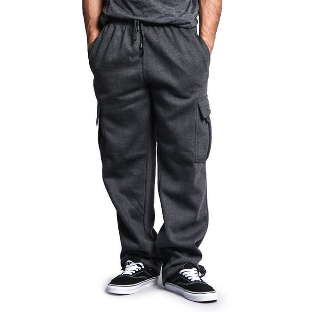 G-Style - G-Style USA Men's Solid Fleece Cargo Pants - CHARCOAL - 2X ...