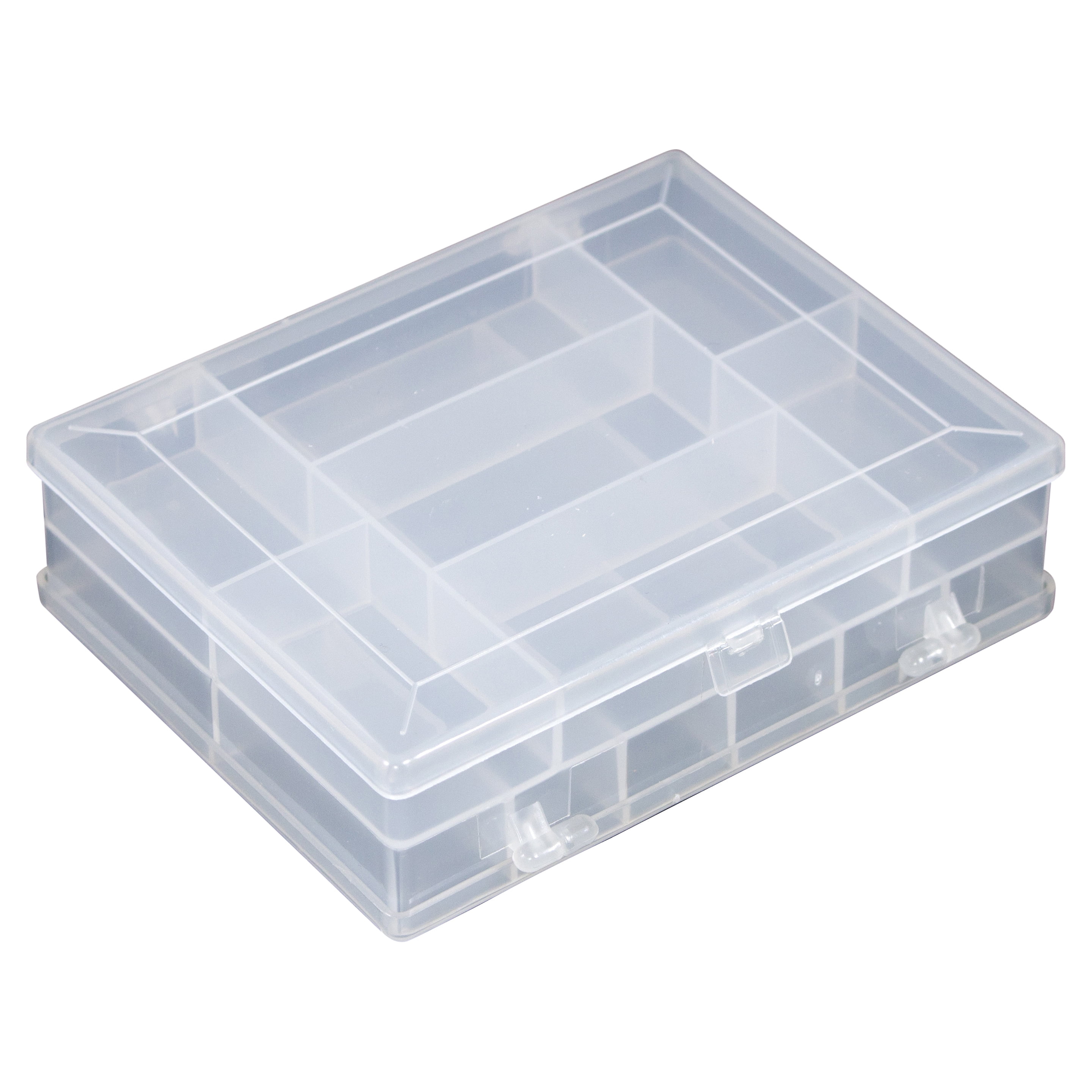 Helby / Beadsmith 8 Compartment Round Plastic Storage Box with Snap Closure Clearance | Esslinger