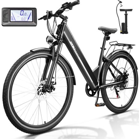 ZNH 26"Low Step Commuter Electric Bike for Adults|750W Powerful Motor Adult Electric Bicycles Max 20mph|48V 13Ah Removable Battery Women City Ebike|UL2849|Black