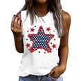 thumbnail image 2 of Mifsaly Independence Day Sleeveless Tops Women Crewneck Tank Top Cotton Summer Camisole Loose Fit Graphic Patriotic Star Basic Layering Shirts S, 2 of 4