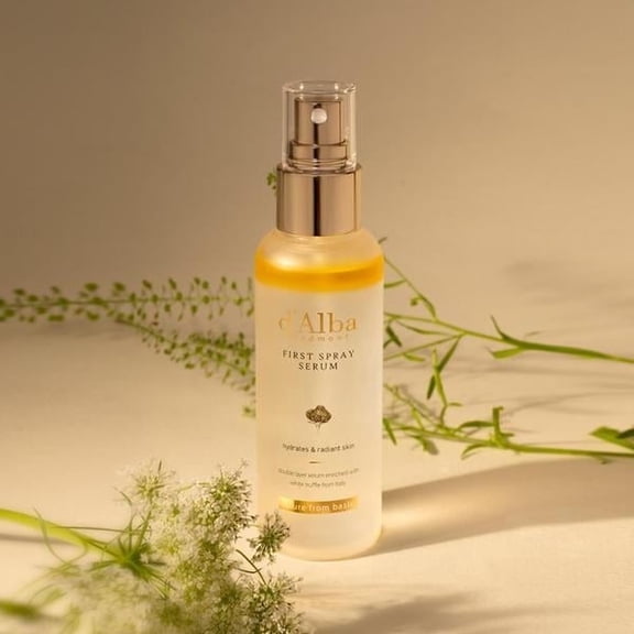d'Alba Piedmont Italian White Truffle First Spray Serum, Hydrating Vegan Face Mist & Moisturizer, Glow Serum for Radiant Skin, Non-Comedogenic, 2.02 fl oz