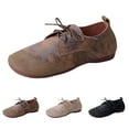 thumbnail image 5 of Vintage Mary Jane Flats for Women 2025 Spring Retro Suede Lace up Closed Wide Toe Casual Dress Shoes, 5 of 7