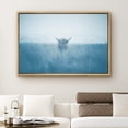 thumbnail image 2 of PixonSign Framed Canvas Print Wall Art Shetland Cow in Washed Out Field Animals Wilderness Photography Realism Chic Portrait Relax/Calm Blue Duotone for Living Room, Bedroom, Office - 24"x36" Natural, 2 of 5