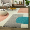 thumbnail image 2 of Balta Chapelle Modern Geometric Shag Area Rug Pale Pink 7'10" x 10' 8' x 10' Gold, Ivory, Orange, 2 of 5