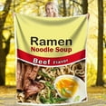 thumbnail image 6 of Funny Beef Noodle Print Blanket Ramen Noodle Soup Beef Flavor Flannel Blanket Soft Warm Throw Blanket Nap Blanket Couch Sofa Office Bed Camping Travel Multi purpose Gift Blanket All Season, 6 of 7