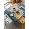thumbnail image 6 of Absstract Color Block Table Cloth 54x54 Inch Square, Gold Blue Gradient Art Waterproof Tablecloth Washable Table Cover for Party Picnic Dinner Decor, 6 of 9