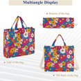 thumbnail image 6 of FORMRS Womens Corduroy Tote Bag Crossbody Shoulder Handbag with Pocket, Red Whimsical Floral, 6 of 7