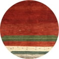 thumbnail image 1 of Ahgly Company Indoor Round Contemporary Red Abstract Area Rugs, 5' Round, 1 of 6