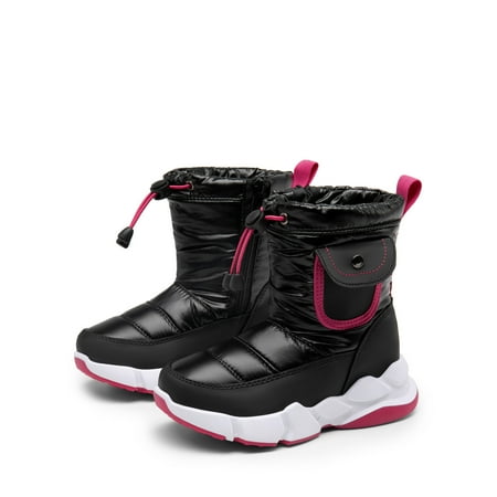 

BURUDANI Kids Mid Calf Winter Snow Boots Color BLACK/HOT PINK Size 6