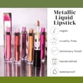 thumbnail image 5 of Aromi Light Pink Metallic Liquid Lipstick | Baby Pink Lip Color for Women with Shimmery Finish (Pink Frosting), 5 of 6