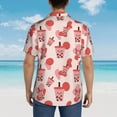 thumbnail image 6 of Balery Milk Tea Print Men's Hawaiian Shirts Short Sleeve Beach Shirt Relaxed Fit Vacation Button Down Shirts-3X-Large, 6 of 9