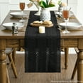 thumbnail image 2 of Sm:)e Black Farmhouse Woven Rustic Hollow Table Runner, Boho Table Runner 12x48 Inch, Dining Kitchen Home Decor, 2 of 7
