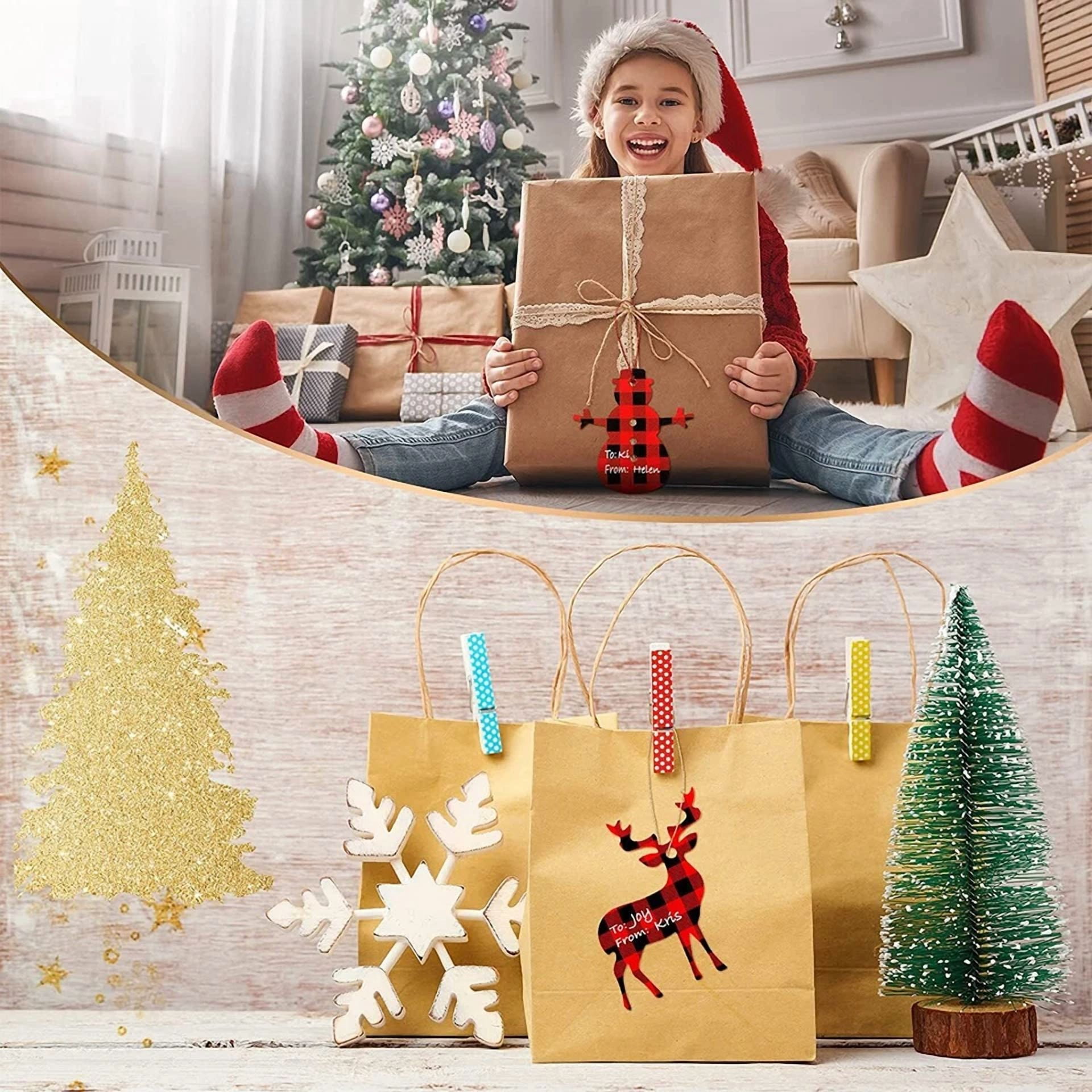 BUTTERFLY- 240Pc Christmas Tag Red Greeting Box Cards Xmas New Year Gifts Fantasy Diy Decor