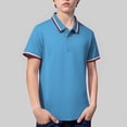 thumbnail image 5 of KAUOD Boys School 𝗨niform Polo Shirts Short Sleeve Striped Lapel Collar Tops Summer Preppy Trendy Casual Pullover Shirt, 5 of 9