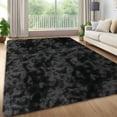 thumbnail image 2 of HOMERRY Fluffy Area Rug 8' x 10' Plush Fluffy Rugs Shaggy Carpet Rugs for Bedroom Living Room, Tie-dye Gray/Black, 2 of 7