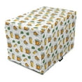 thumbnail image 1 of Beer Dog Crate Cover, Repetitive Demonstration of Drink Mugs and Glasses on a Plain Background, Easy to Use Pet Kennel Cover Small Dogs Puppies Kittens, 7 Sizes, White Earth Yellow Green, by Ambesonne, 1 of 6