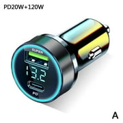 140W USB Type C Car Charger Mini Metal Dual USB Fast Charging Adapter HOT W0Q4
