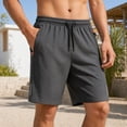 thumbnail image 5 of Men's Athletic Quick Dry Shorts, Lightweight Running Workout Casual Gym Outdoor Activities Shorts with Zipper Pockets, Grey, 5 of 6