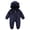 03#Dark Blue, variant on Newborn Baby Bear Ears Romper Soft Flannel Floral Hooded Onesie Zipper Winter Warm Infant Jumpsuit Newborn Footie Bodysuit 3-12 Months