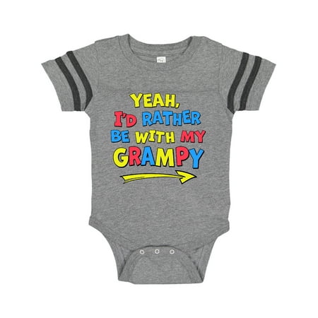 

Inktastic Yeah I d Rather be with My Grampy in Red Yellow and Blue Gift Baby Boy or Baby Girl Bodysuit