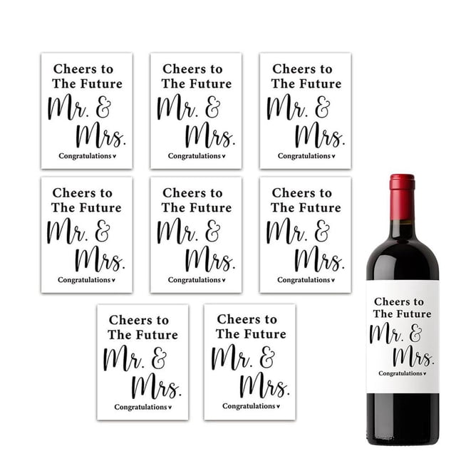 LUVCLS Etiquetas adhesivas para botellas de vino, decoraciones para fiestas y festivales, 8 piezas.