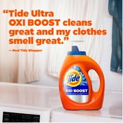 Tide Laundry Detergent Liquid with Ultra Oxi Boost, Advanced Stain Remover, 73 fl oz, 52 Loads