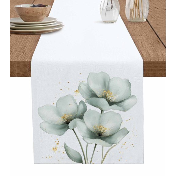 Vintage Spring Floral Table Runner 90 Inches, Pastoral Flower Bed Runner Dresser Scarves Tabletop for Indoor Outdoor Parties/Ceremony/Banquet, 13" x 90"