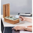 thumbnail image 6 of 3x5 Index Card Organizer Box with Lid – Acacia Wood Note Card Holder with 200 Cards & 20 Dividers, Holds 600 Cards, 4 Compartments, Magnetic Closure – Desktop Storage for Study, Office, Recipes, 6 of 6