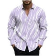 thumbnail image 3 of DDAPJ pyju Funky Hawaiian Shirt for Men Long Sleeve Printed Button Down Shirts Casual Aloha Beach Shirt Purple M, 3 of 6