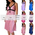 thumbnail image 3 of Blmnix Ladies Dresses Lounge Dress Slip Dress Satin Dress Under Dress Mid-Length Pink V-Neck Sleeveless Adjustable Strap Summer Dresses for Women,Free Size, 3 of 7