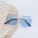 thumbnail image 1 of Gafas de sol con forma de gato para niñas de metal acentuado con lazo bonito para niños, azul claro Feliz Sencillez, 1 of 3
