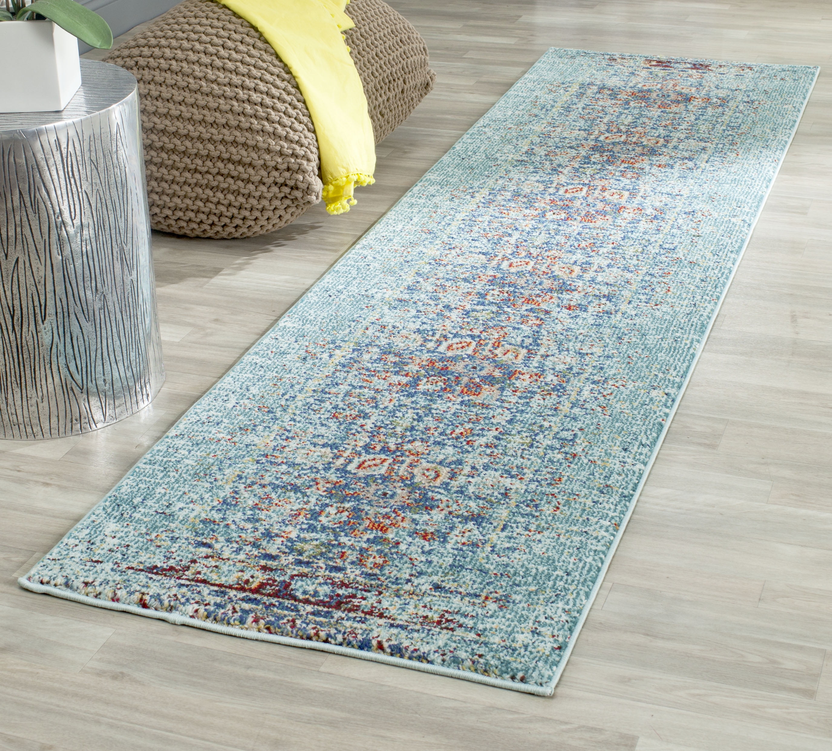 SAFAVIEH Monaco Annabelle Vintage Runner Rug, Blue/Multi, 2'2" x 14'