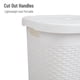 thumbnail image 4 of 50L Slim Laundry Hamper, Clothes Basket, Lid, Wicker Design, Plastic, 17.65" L x 13.75" W x 21" H, White, 4 of 6